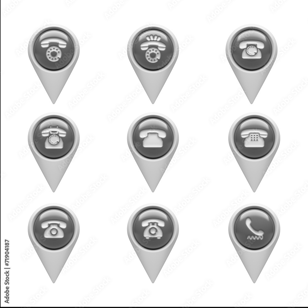 Contact Icons isolated on white Contact Icons isolated on white