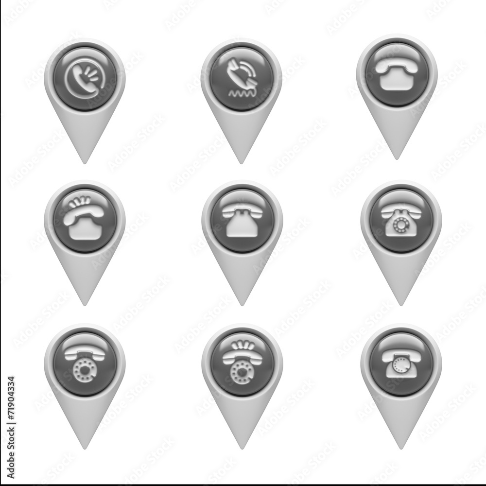 Contact Icons isolated on white Contact Icons isolated on white