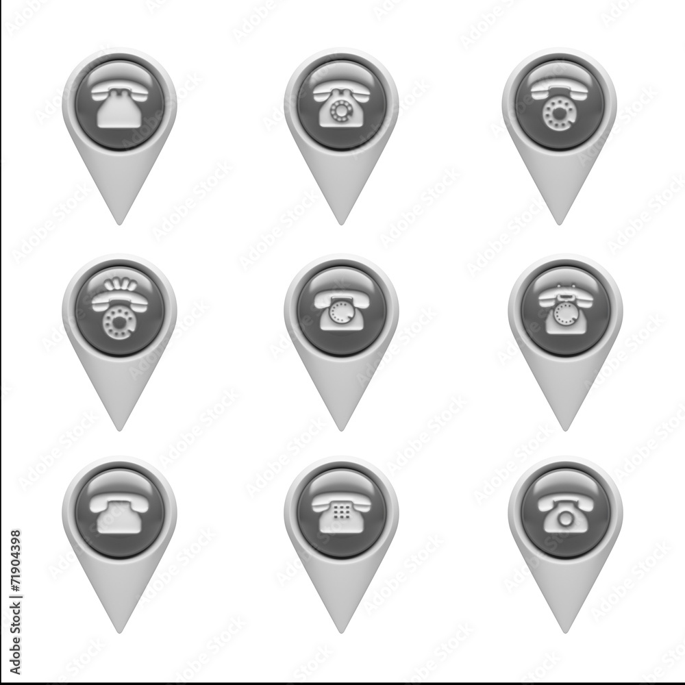 Contact Icons isolated on white Contact Icons isolated on white