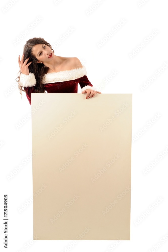 Beautiful girl with blank board Beautiful girl with blank board