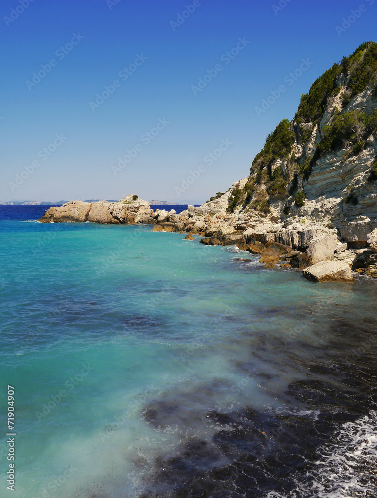 Beautiful sea bay on the island of Paxos in Greece Beautiful sea bay on the island of Paxos in Greece