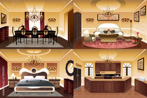 Rooms inside the house