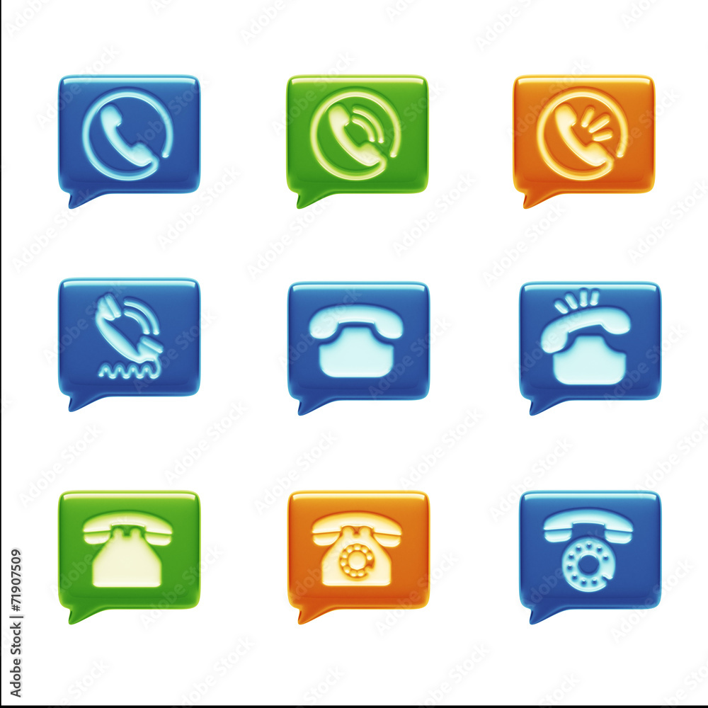 Contact Icons isolated on white