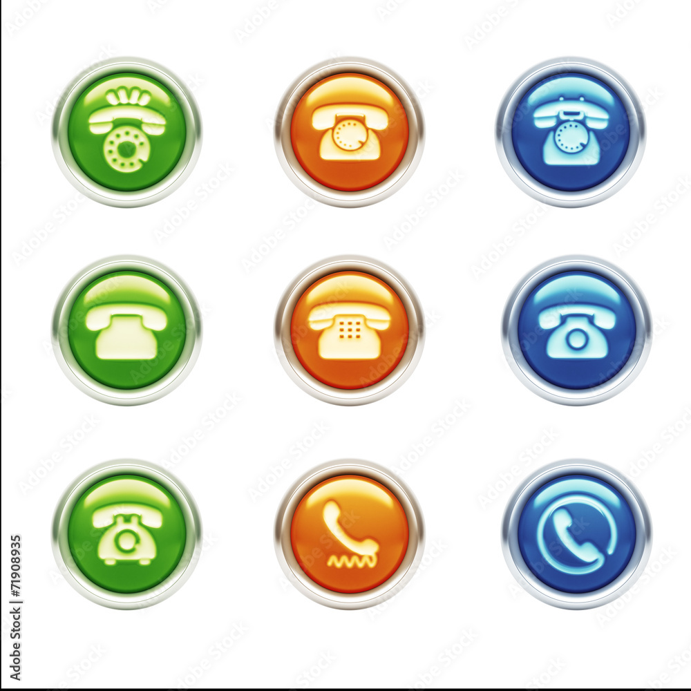 Contact Icons isolated on white