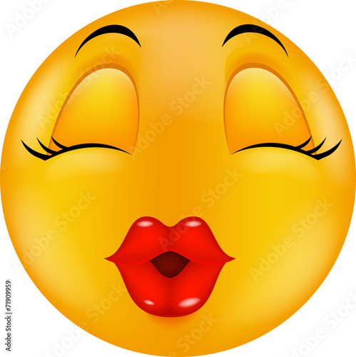 Sexy red lip round smiling face