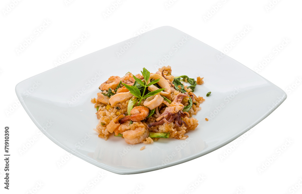 Rice with seafood