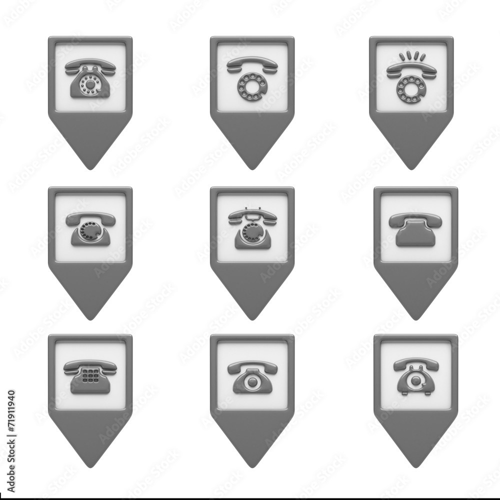 Contact Icons isolated on white Contact Icons isolated on white