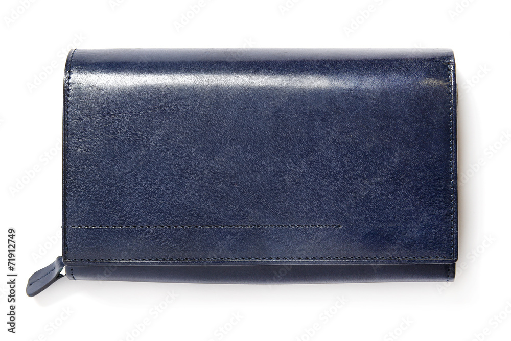 Blue Leather Purse isolated on white background Blue Leather Purse isolated on white background