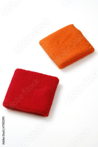 Sports terry wristlets, wristbands isolated on white background 