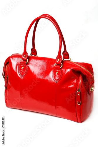 Red women bag isolated on white background