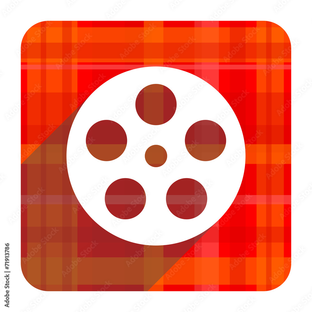 Fototapeta premium film red flat icon isolated