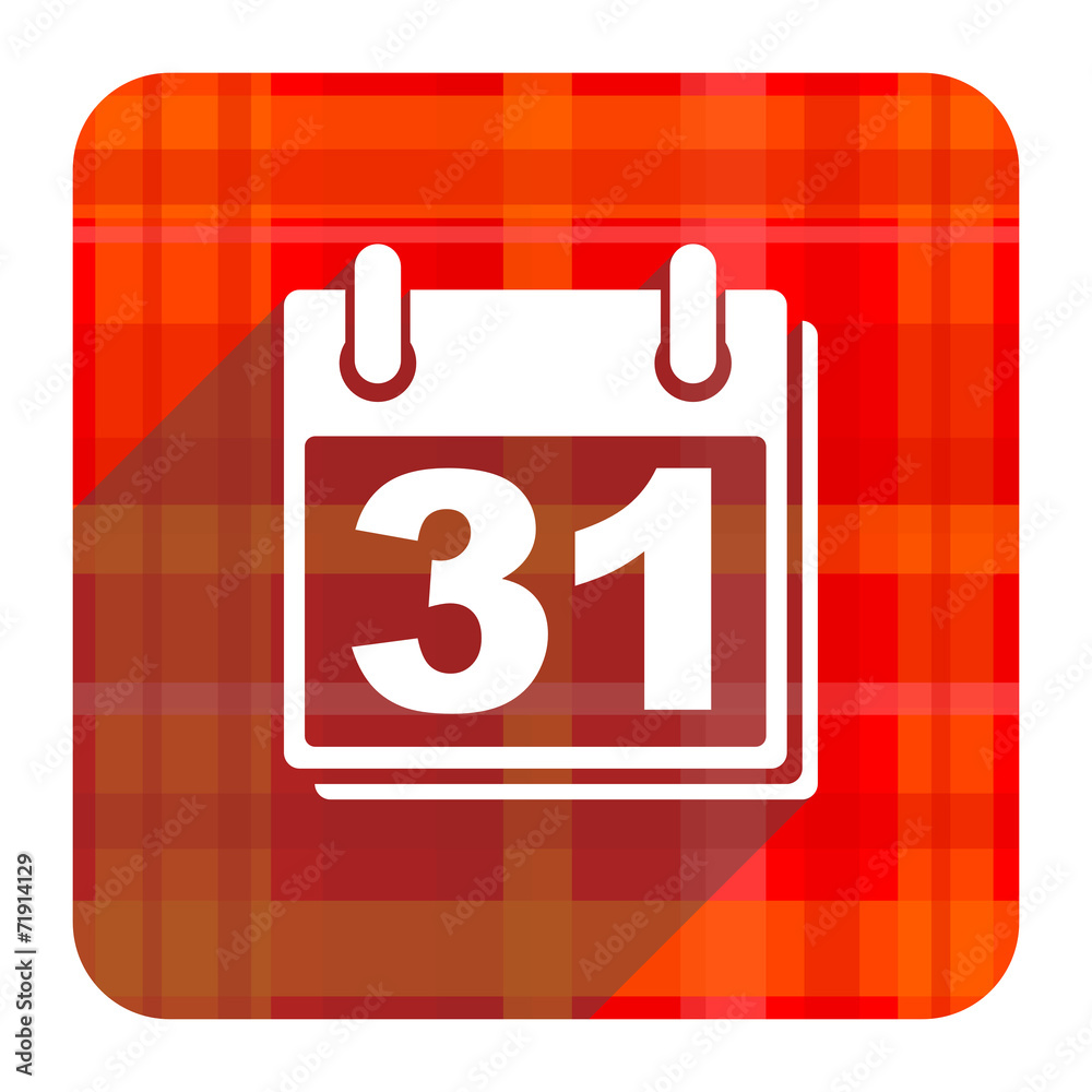 calendar red flat icon isolated
