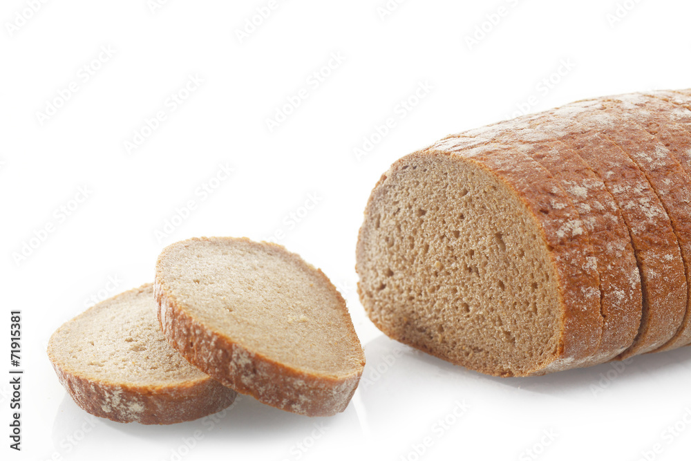 Sliced Salty Bread on White Background Sliced Salty Bread on White Background