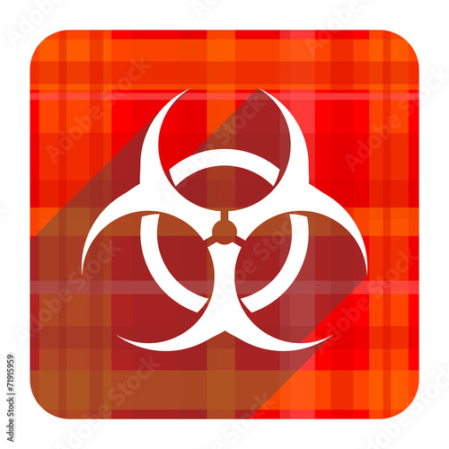 Photos biohazard red flat icon isolated