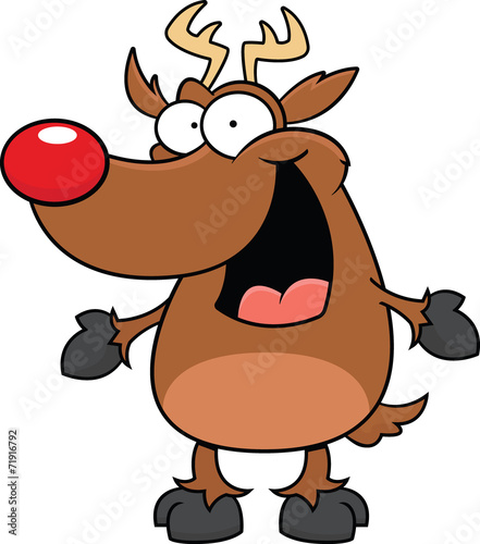 Cartoon Reindeer Happy