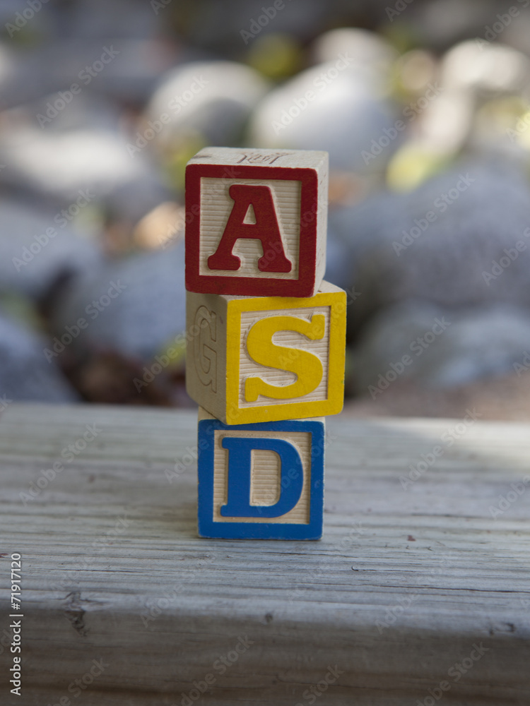 Autism Spectrum Disorder (ASD) alphabet blocks Stock Photo Adobe Stock