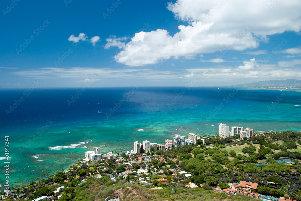Aerial view of Honolulu and Waikiki beach from Diamond Head Aerial view of Honolulu and Waikiki beach from Diamond Head