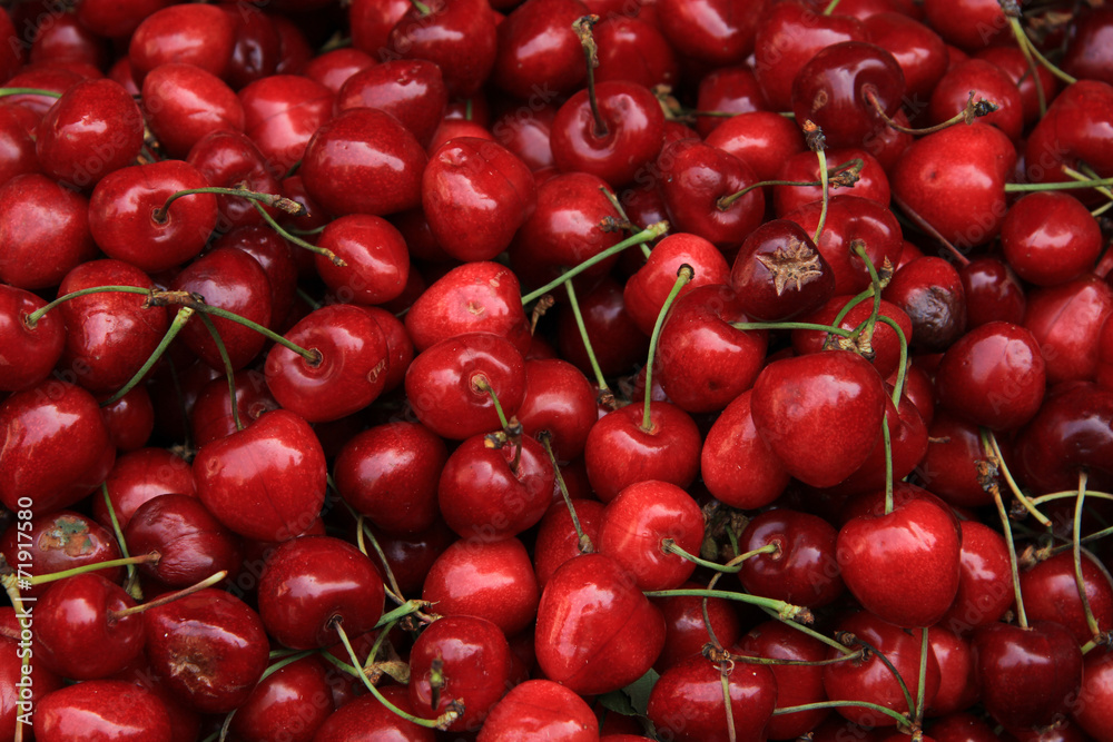Cherries at a market Cherries at a market