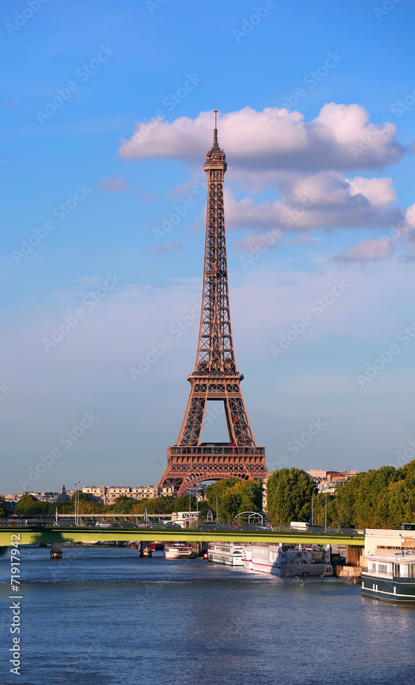 View on Eiffel Tower in the day, Paris, France