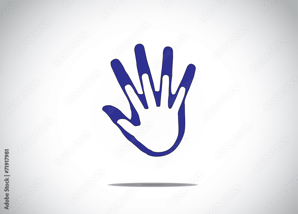 Obraz premium blue human hands protecting supporting family marriage abstract