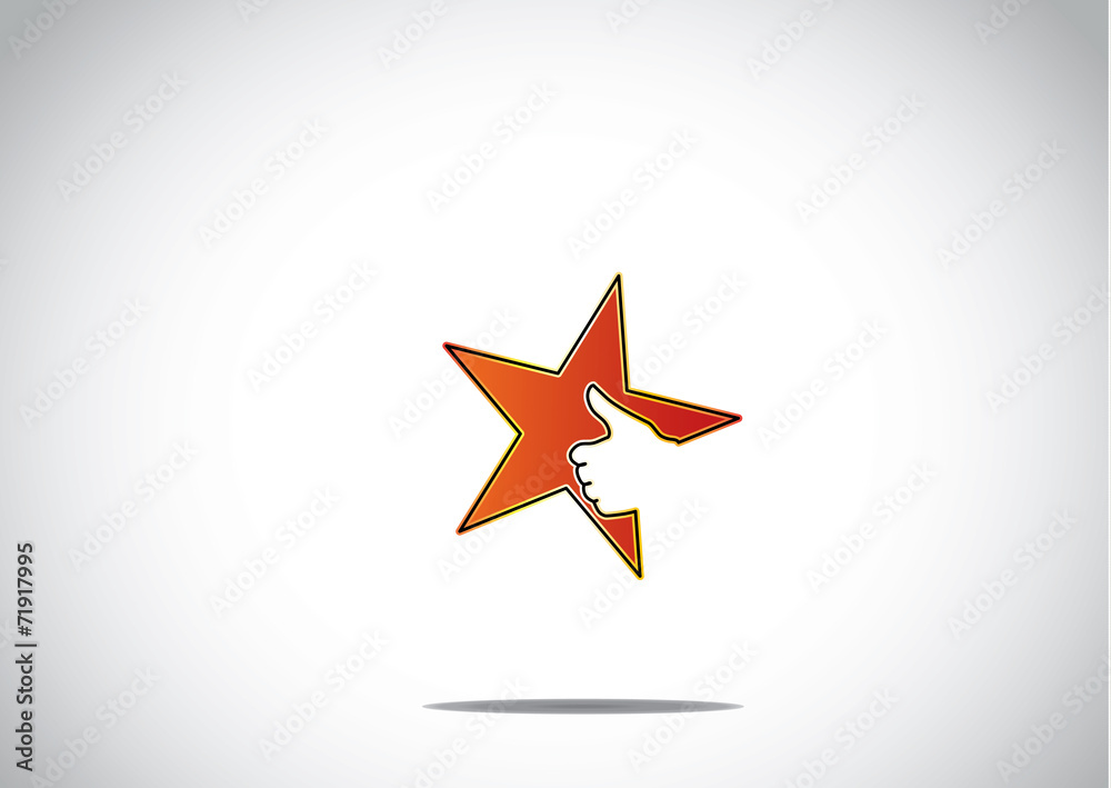 red colorful star icon logo thumbs up social media hand symbol red colorful star icon logo thumbs up social media hand symbol