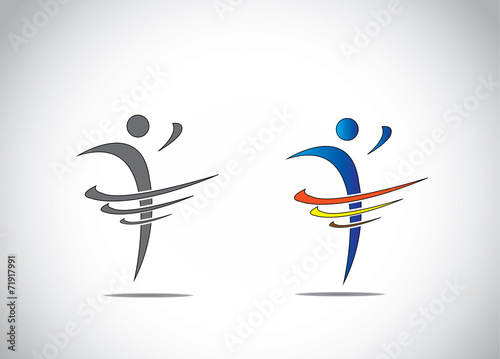 abstract icon symbol person dancing with joy fitness happiness