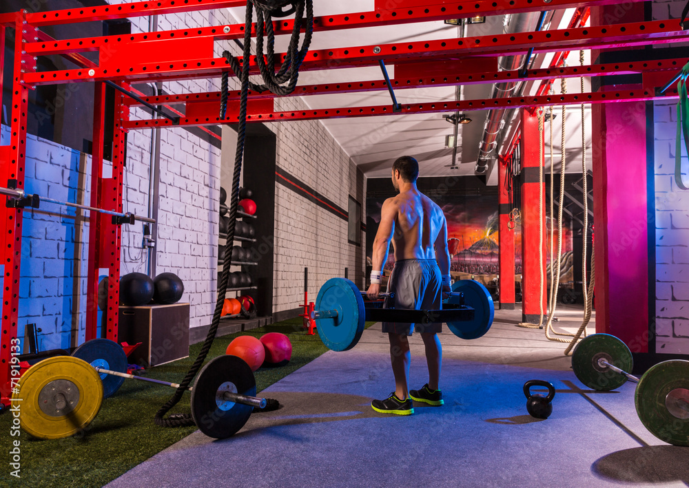 Hex Dead Lift Shrug Bar Deadlifts man at gym Stock Photo Adobe Stock