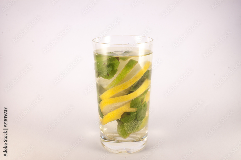 Glas full of lemon, lime and mint Glas full of lemon, lime and mint