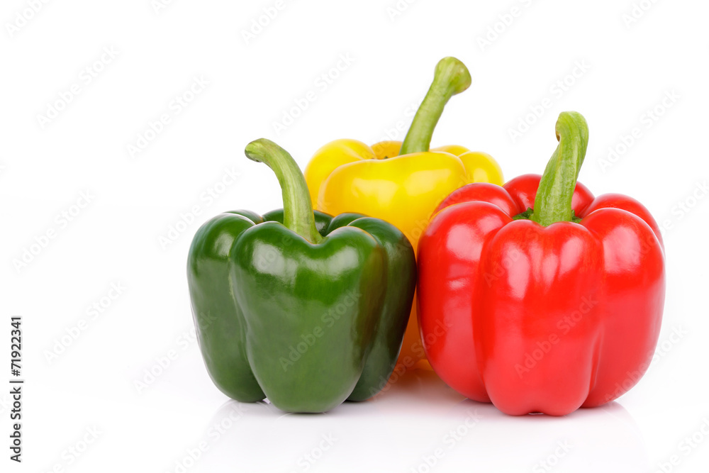 bell peppers or capsicum isolated on white background bell peppers or capsicum isolated on white background