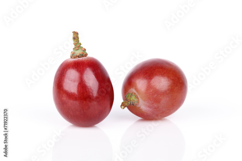 fresh red grape isolated on white