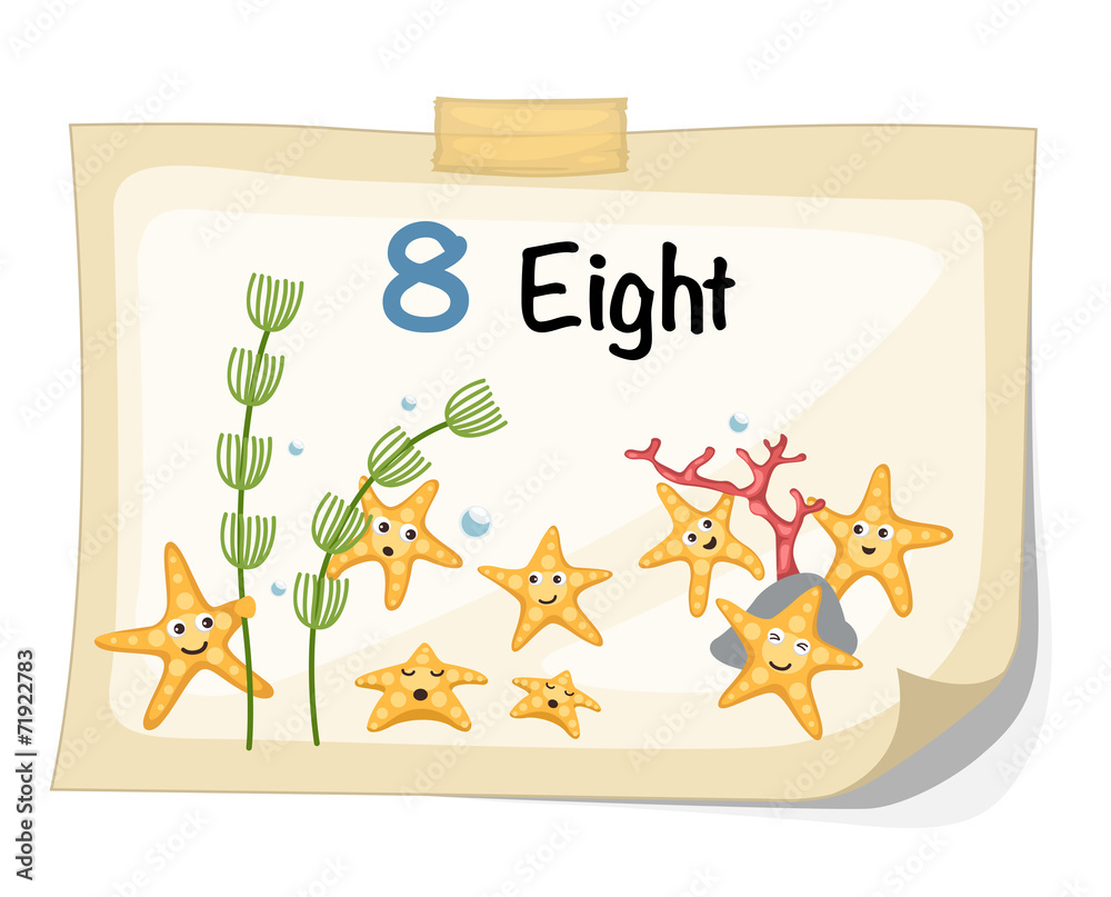 number eight starfish vector