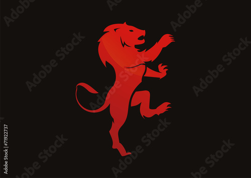 red lion illustration logo vector
