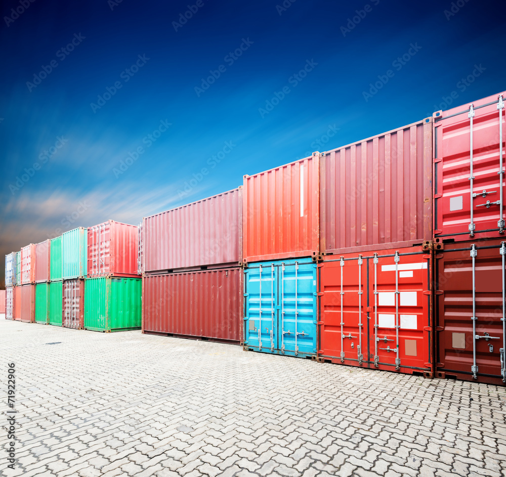 Fototapeta premium Stack of Cargo Containers at the docks
