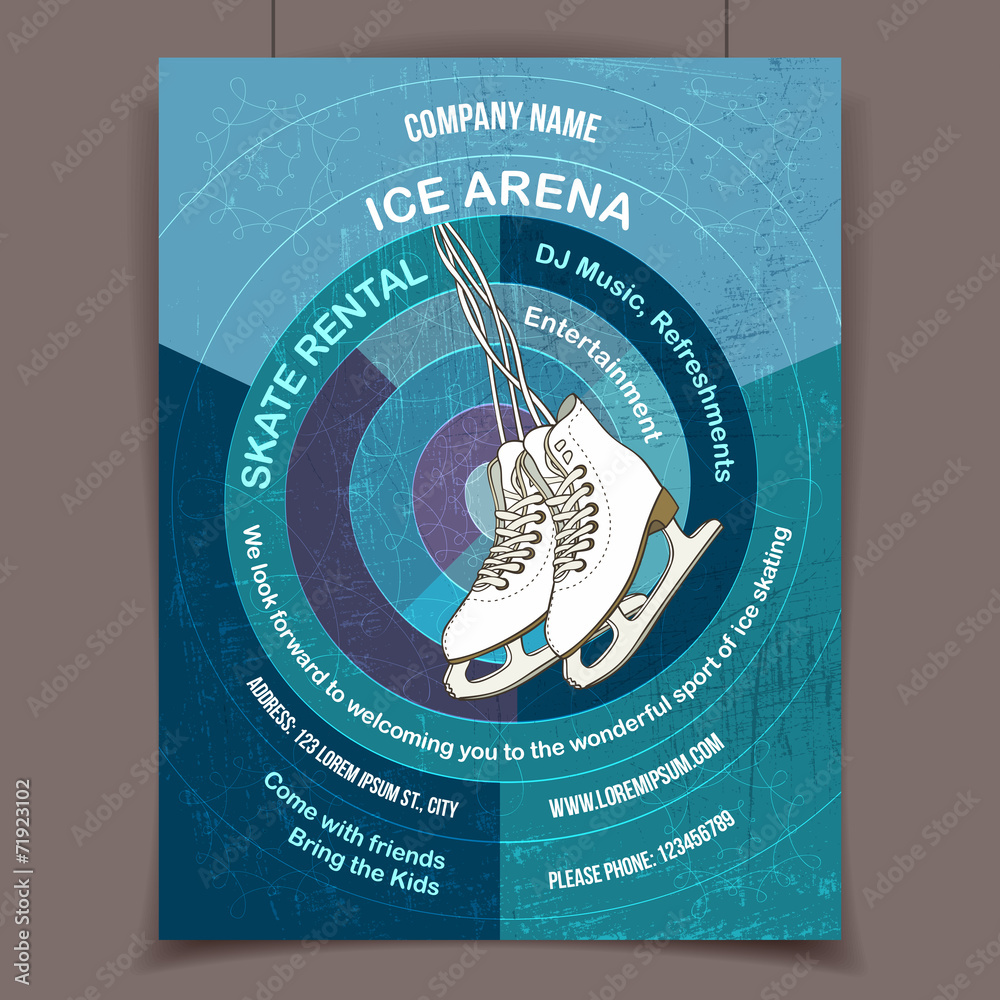 Fototapeta premium Ice skating rink advertising poster