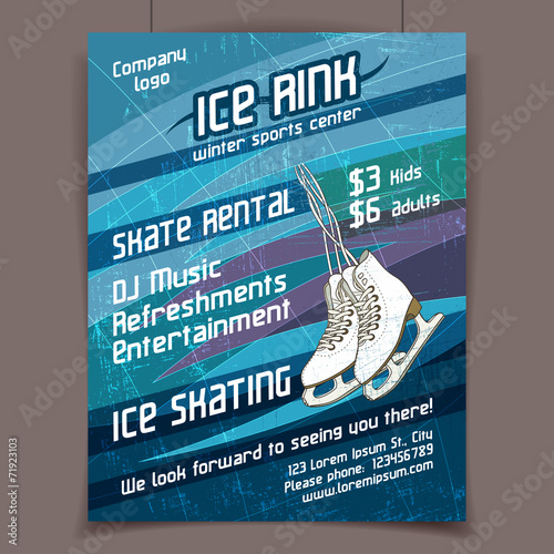 Ice rink advertising poster