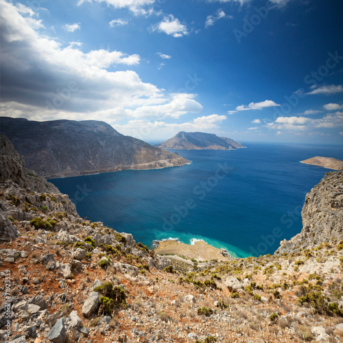 View from top of a hill, Kalymnos island, Greece