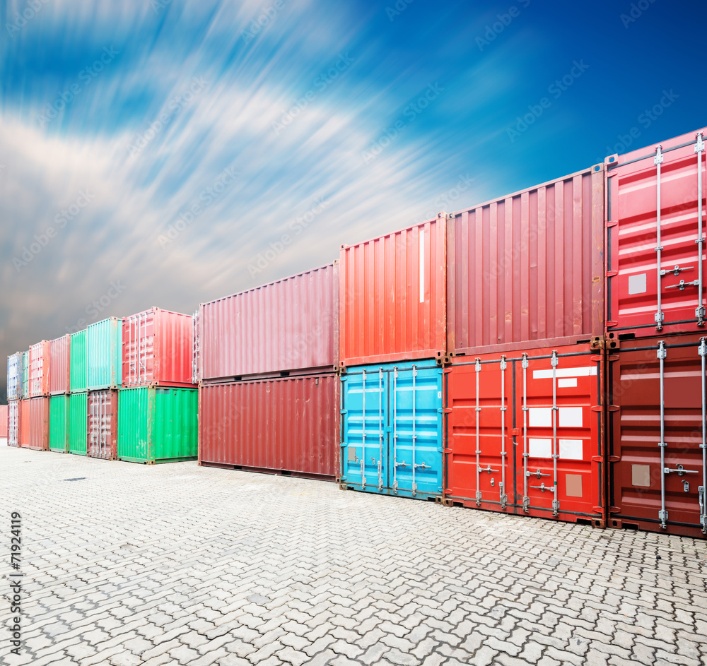 Fototapeta premium Stack of Cargo Containers at the docks