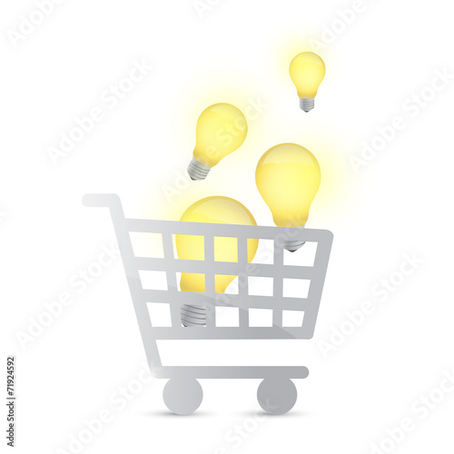shopping cart and light bulbs photo