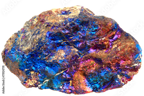 chalcopyrite mineral isolated on the white background