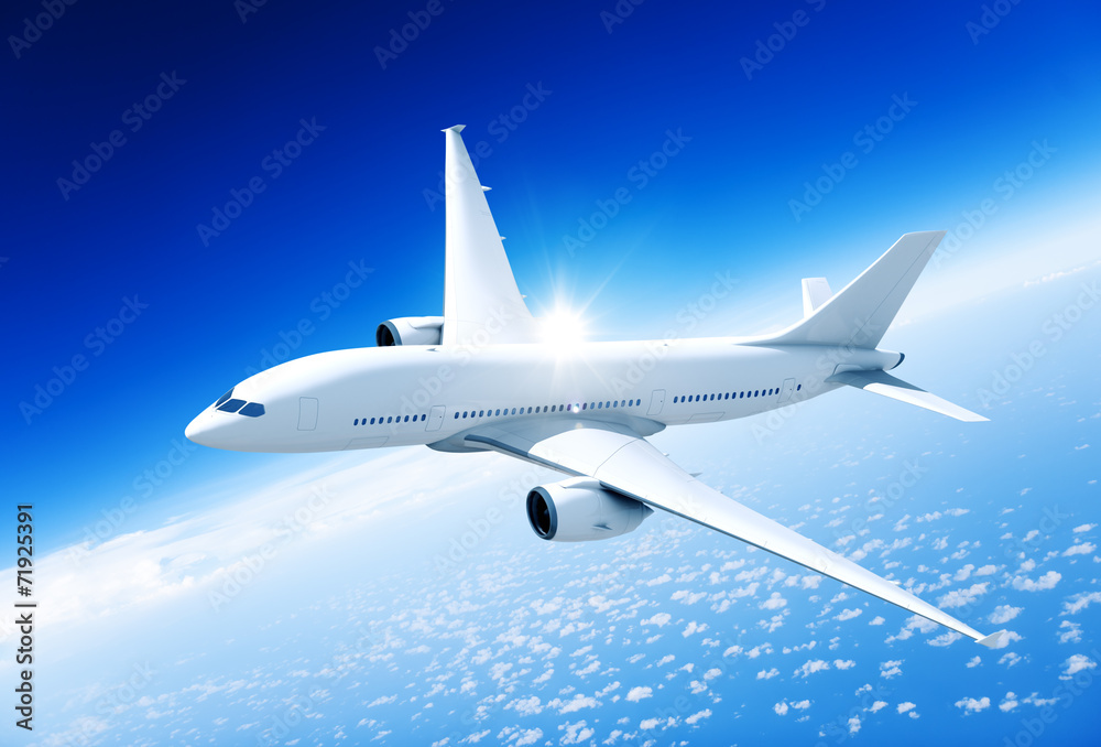 Obraz premium Airplane mid in the air