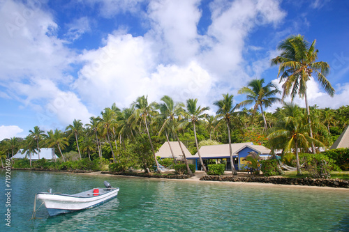 Fototapeta Naklejka Na Ścianę i Meble -  Tropical resort at Nananu-i-Ra island, Fiji