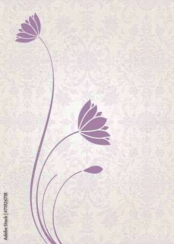 Fototapeta Naklejka Na Ścianę i Meble -  water lilies, wedding card design, India