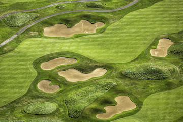 Acrylglasbilder Golf Luftaufnahme eines Golfplatzes  © marchello74