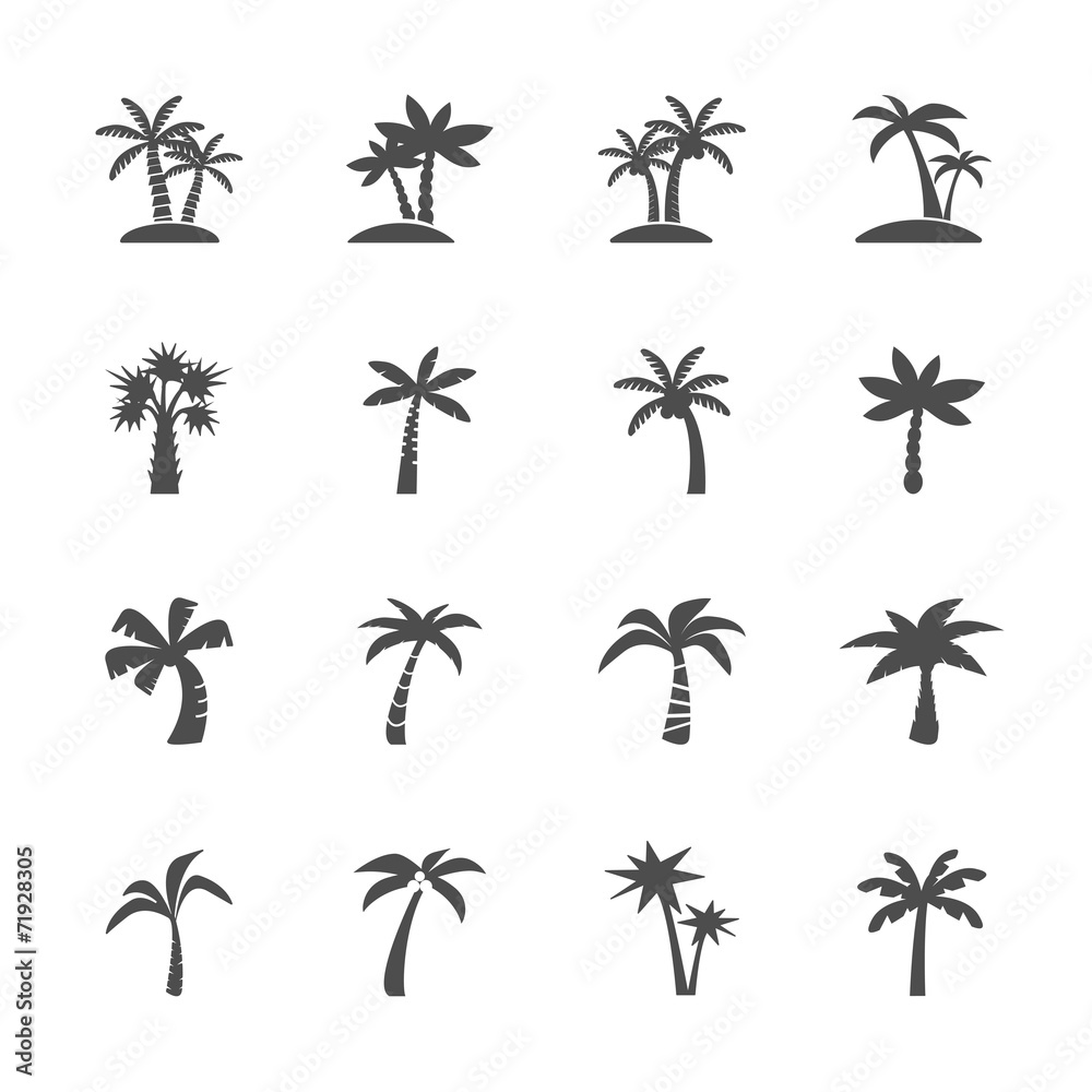 coconut tree icon set, vector eps10