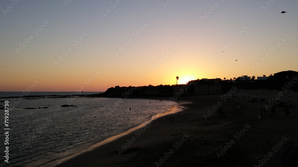 Atardecer en Playa de la Muralla. El Puerto de Santa María. Atardecer en Playa de la Muralla. El Puerto de Santa María.