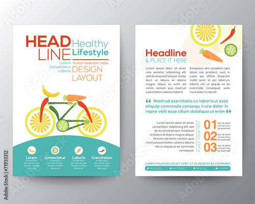 bicycle illustration made from vegetables healthy concept
