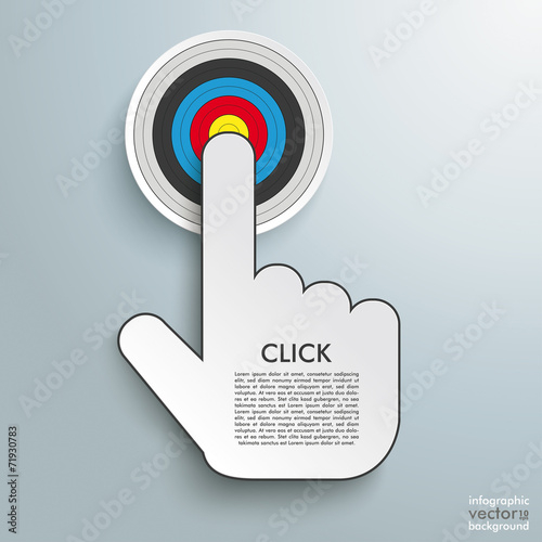 Click Hand Push Button Target
