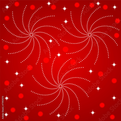 fireworks in the red sky