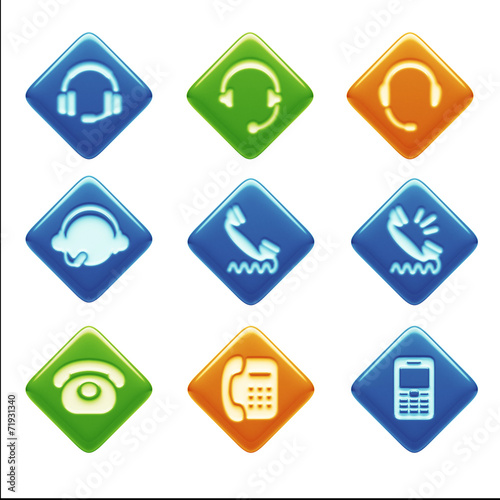 Contact Icons isolated on white