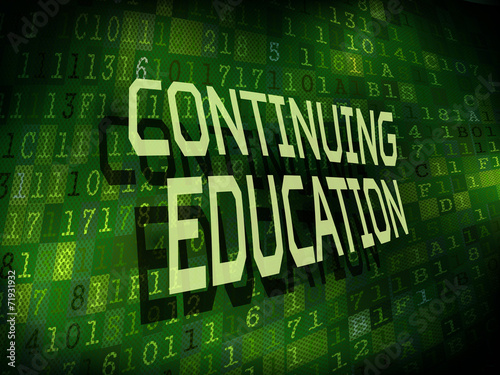 continuing education words isolated on digital background